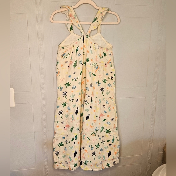 Hanna Andersson Tropical Maxi Tiered Sleeveless Dress 14-16 (160cm) Ivory - Picture 2 of 15